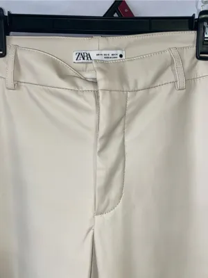 Zara women Cream Straight-Leg Pants thumbnail 2