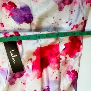 Lulus Satin Pink/Purple Splatter Skirt Size Large NWT thumbnail 4