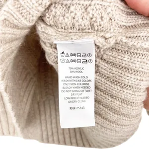 Artisan NY Wool Blend Tan Knit Turtleneck Sweater Fringe Sz M thumbnail 5