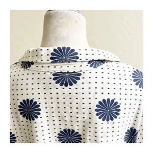 Modcloth Cropped Blouse Womens XL White Floral Dot Linen Blend Tie Front Beachy thumbnail 6
