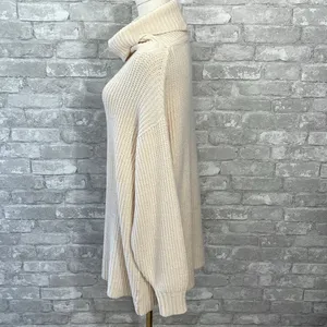 Free People Cream Eleven Ribbed Knit Turtleneck Sweater thumbnail 4
