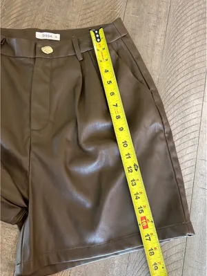 DISSH Faux Leather High Rise Shorts Chocolate Brown Women’s size AU 12 / US 8 thumbnail 12