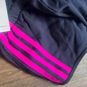 Sweat Shorts in Navy with Magenta Stripes thumbnail 4