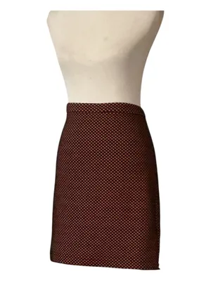 LOFT Pink & Black Polka Dot Mini Pencil Skirt - Size 10 thumbnail 2