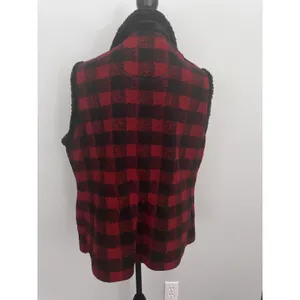Woolrich Women'S Red Black Buffalo Plaid Collared Full Zip Pockets Vest Sz Xl thumbnail 11