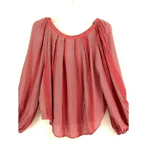 Free People Against All‎ Odds grommet blouse top women's XS peasant rust NEW thumbnail 5