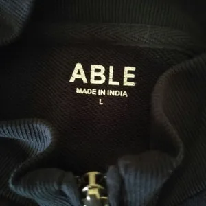 ABLE Size L Half Zip Pullover Sweatshirt Black Minimalist Capsule Size L thumbnail 5