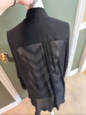 torrid Black Sheer Chevron-Back Duster thumbnail 2