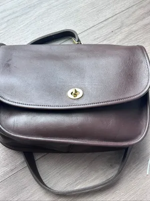 Vintage Coach City Bag Mahogany Brown Leather Handbag thumbnail 10
