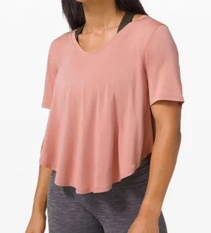 Lululemon Up for Down Time Short Sleeve Pink Pastel thumbnail 1