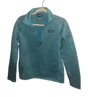 ✨Patagonia Women's Better Sz Medium Sweater 1/4 Zip Fleece Berlin Blue✨ thumbnail 1