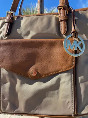 Michael Kors Brown and Beige Large Purse thumbnail 1