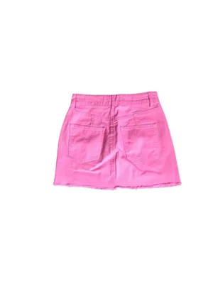 NWT Francesca’s Tgla Pink Denim Mini Skirt thumbnail 4