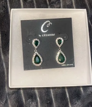 Dillard's Cezanne Green Crystal Teardrop Earrings thumbnail 1