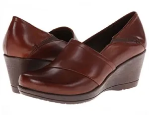 Dansko Rosaline Womens 38 Brown Leather Casual‎ Wedge Clog Slip On Shoes thumbnail 1
