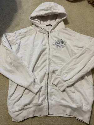 Brandy Melville Cream Hoodie with Hood thumbnail 1