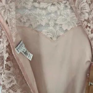 Enfocus Studio Lace Midi Dress Sz 4 Blush Romantic Wedding High Neck Coquette thumbnail 10