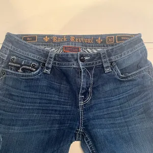 Rock Revival Dee Skinny Jeans Womens 30 Dark‎ Wash Embellished Low Rise Western thumbnail 3