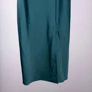 A New Day Emerald Green Slip Midi Satin Slip Dress with Front Slit thumbnail 7