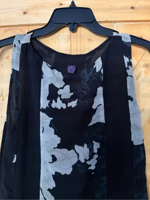FARM Rio Black & White Floral Chiffon Shift Dress - Size M Like new! thumbnail 7
