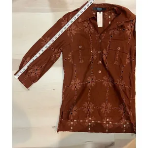 Anthropologie NWT Eva Franco Women Small Josie Eyelet Shirt Western Cowgirl Boho thumbnail 9