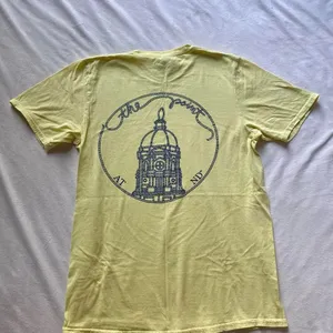 pastel yellow and blue Notre Dame knitting club shirt thumbnail 1