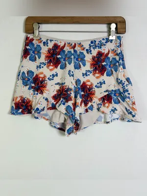Free People Women’s Floral Ruffle Hem Shorts Sz 2 Boho Festival Cottagecore thumbnail 2