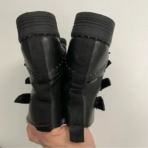 Steve Madden Boots Pursue Leather Ankle Buckles Studded Moto Motorcycle Black thumbnail 9