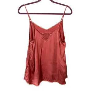 ANTHROPOLOGIE Lace Trim Satin Cami Pink Large‎ thumbnail 3