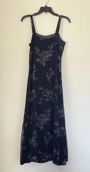 INC International Concepts Floral Strap Midi Dress Size 4 Y2K Fairy Whimsygoth thumbnail 1