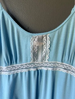 Victoria's Secret Angel Light Blue Lace Trim Slip Dress Size M thumbnail 3