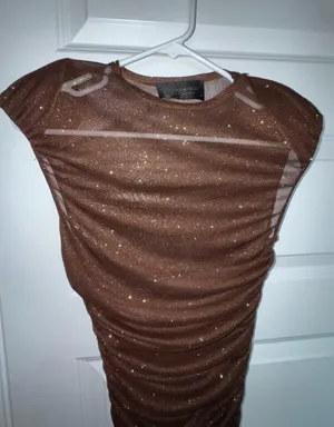 Bronx and Banco Gold and sparkly brown cover dress thumbnail 1