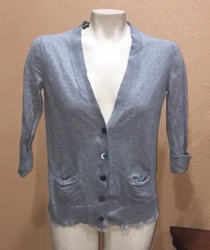 Gap gray button up cardigan thumbnail 1