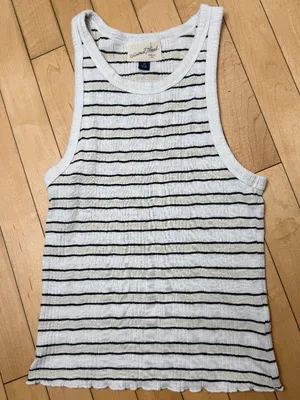 Universal Threads Striped Ribbed Tank Top Size XS Lettuce Edge thumbnail 2
