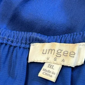 Umgee‎ Navy Shift Dress Womens XL Blue Ivory Boho Crochet Lace Sleeves thumbnail 5