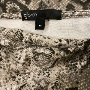 Gibson Snakeskin Cowl Neck Convertible Tunic Top Brown Tan SF8191 Womens‎ Medium thumbnail 2