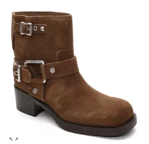 ASH 50mm Texas Suede Boots Women's Size 39 US @ 8.5 424144 Land Moto Boho thumbnail 1