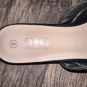 Black Textured Loafers with Gold Accent thumbnail 3