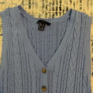 Forever 21 Button down blue sweater vest thumbnail 2