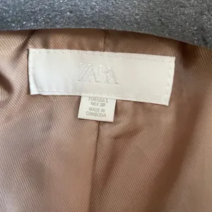 Zara Faux Suede Bomber Jacket Women Large Tan Minimalist Elastic Hem Snap Front thumbnail 8