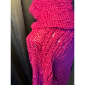 Old Navy Magenta Pink Cowl Neck Cable Knit Sweater Dress Small‎ Dolman Sleeve thumbnail 7