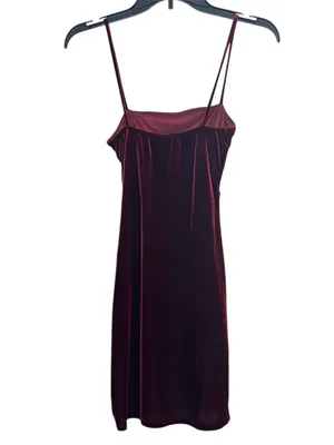 Windsor Burgundy Velvet Mini Dress Size Small thumbnail 2