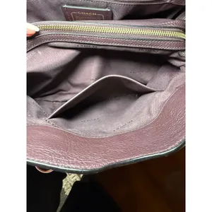 Coach Mercer 30 Satchel Plum Pebble Leather Handbag 37575 Gold Hardware thumbnail 16
