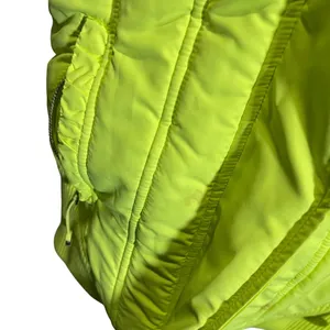 LJ Black Premium Womens Vest S Neon Yellow‎ Faux Fur Hood Winter thumbnail 3