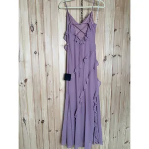 NWT Lulus Fancy Sweetness Lavender Ruffled Lace-Up Sleeveless Maxi Dress Size XS thumbnail 6