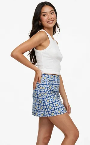 Moteepi Tennis Skirt XL Blue Pleated Athletic Preppy Retro Y2K Cute thumbnail 1