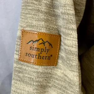 Simply Southern khaki and pink courdoroy and fleece pullover size large NWT thumbnail 6