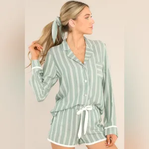PJ Salvage Stripe Hype Pajama Set Green Size 2X thumbnail 4
