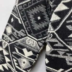 New Identity Y2K 90s black southwestern Cowichan tapestry blanket crop jacket M thumbnail 9