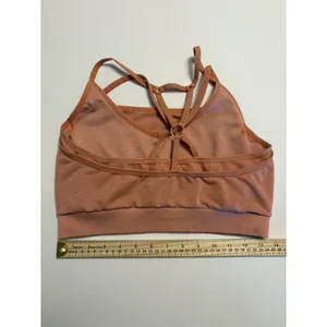 Gymshark Sports Bra Women Medium Orange Strappy Back Athletic Workout Activewear thumbnail 4